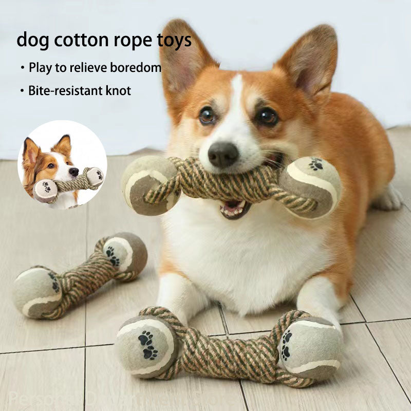 Pet Dog Toys™ - Interactive Cotton Rope and Ball Toy for Dogs