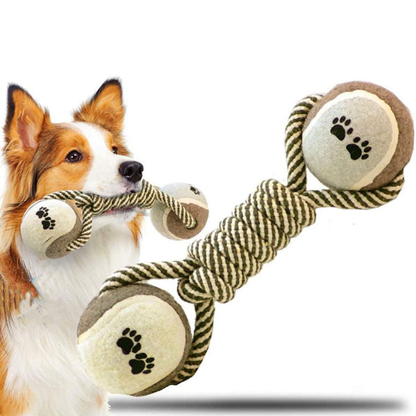 Pet Dog Toys™ - Interactive Cotton Rope and Ball Toy for Dogs