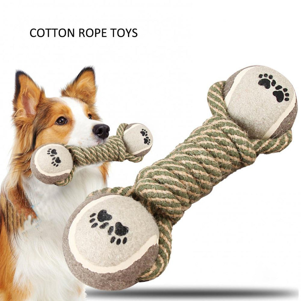 Pet Dog Toys™ - Interactive Cotton Rope and Ball Toy for Dogs