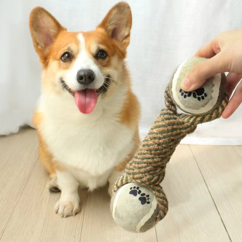 Pet Dog Toys™ - Interactive Cotton Rope and Ball Toy for Dogs