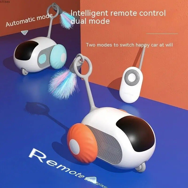 Active Play: Remote Smart Cat Toy with Replaceable Rolling Car