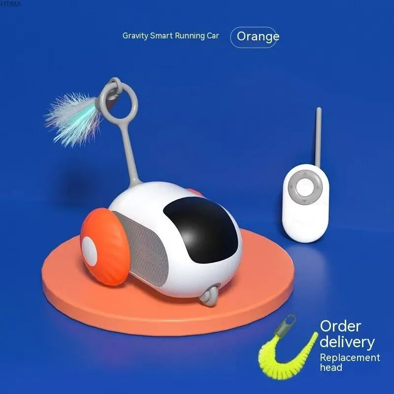 Active Play: Remote Smart Cat Toy with Replaceable Rolling Car