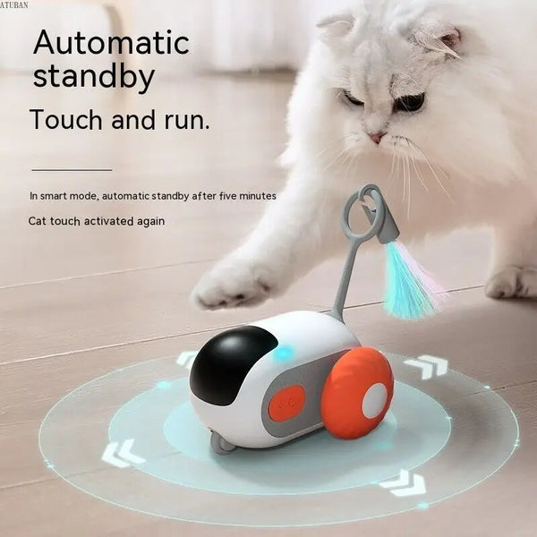 Active Play: Remote Smart Cat Toy with Replaceable Rolling Car